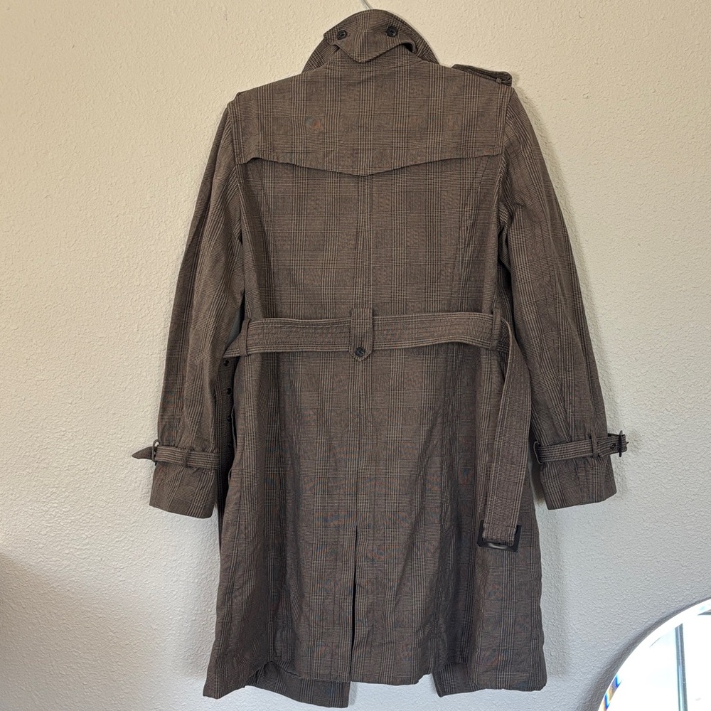 90s dogtooth Trench Coat‎ - Picture 2 of 11